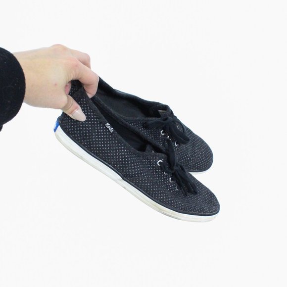 *Keds Women's Champion Glitter Wool Fashion Sneaker, Black - Picture 3 of 7